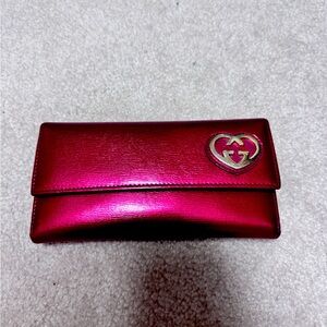Gucci long wallet . Limited edition valentines red wallet